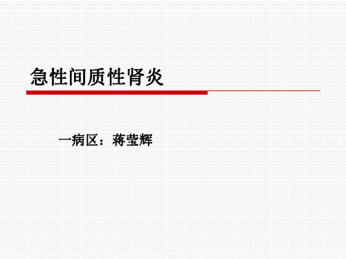 急性间质性肾炎(蒋莹辉)全解