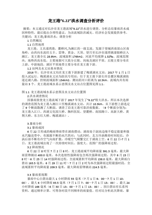 龙王港“6.22”洪水调查分析评价