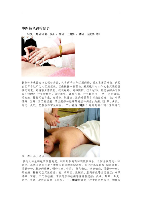 中医特色诊疗项目