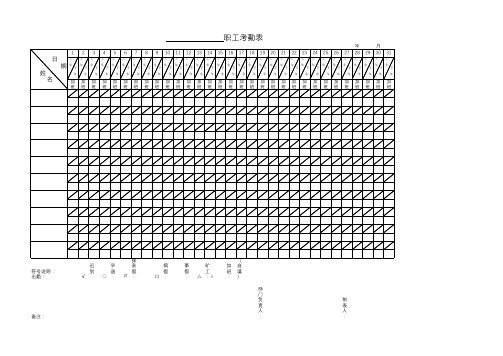 职工考勤表