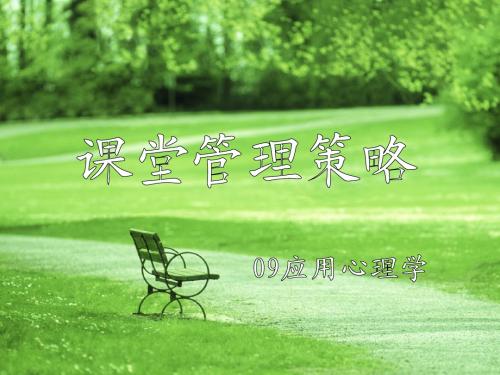 课堂管理策略