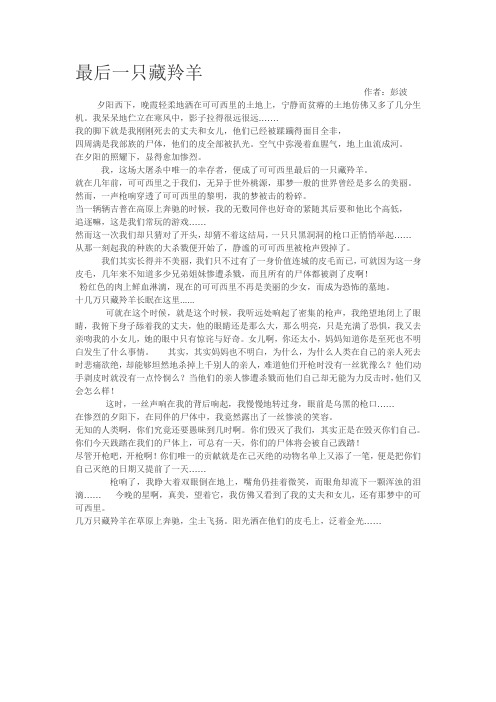 最后一只藏羚羊