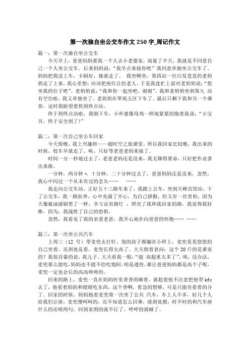 第一次独自坐公交车作文250字_周记作文