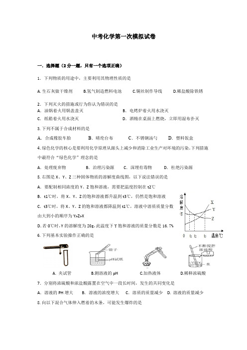 【6套打包】赤峰市中考模拟考试化学试卷含答案