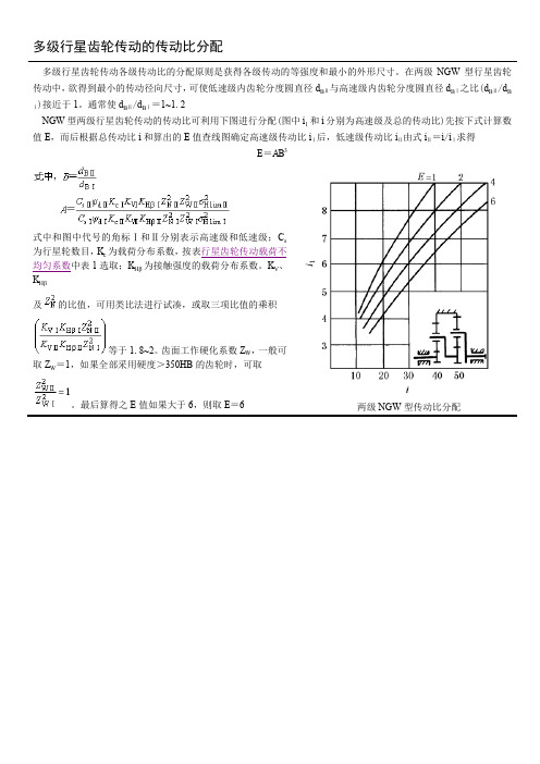多级行星齿轮传动的传动比分配方案
