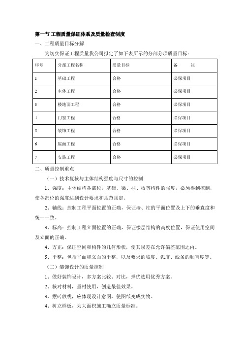 工程质量保证体系及质量检查制度
