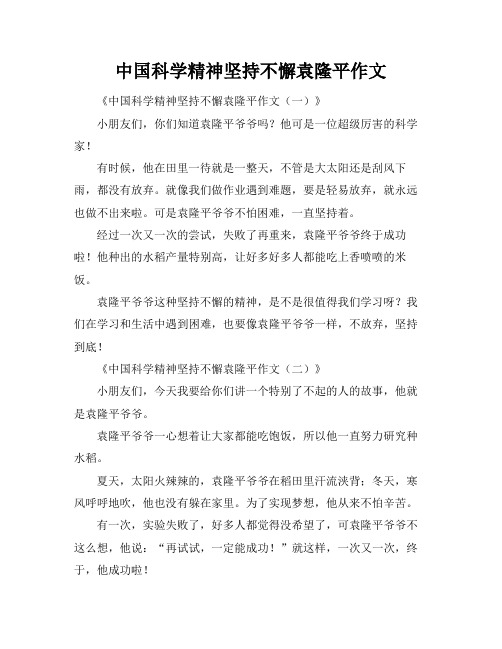 中国科学精神坚持不懈袁隆平作文