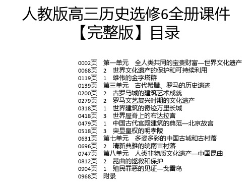 人教版高三历史选修6全册课件【完整版】