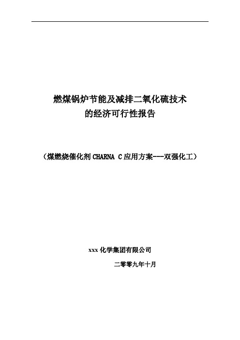 xxx煤燃烧催化剂CHARNA C项目可行性研究报告