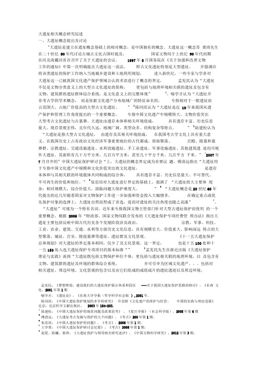 大遗址相关概念研究综述定稿
