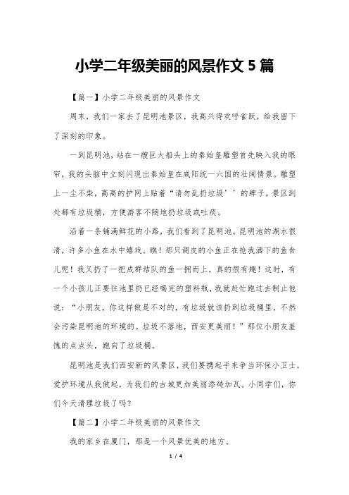 小学二年级美丽的风景作文5篇