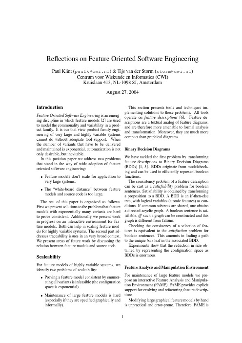 T. Reflections on Feature Oriented Software Engineering