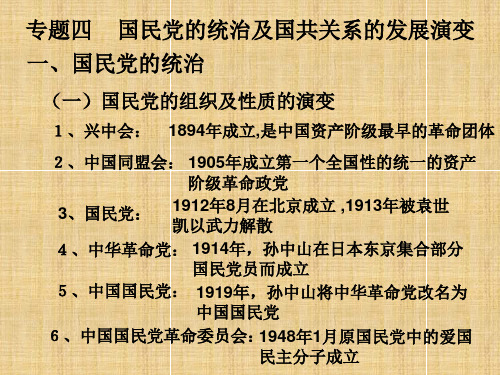 国民党的统治和国共关系的演变精编课件