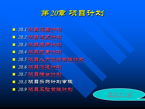 项目管理第五篇 20.21.22.23章