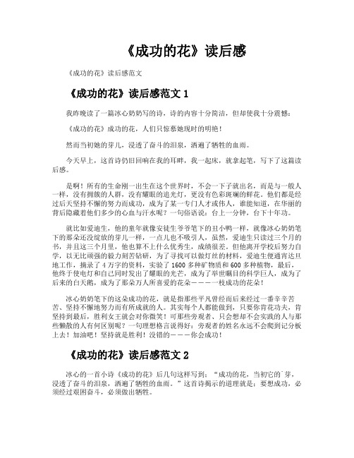 《成功的花》读后感