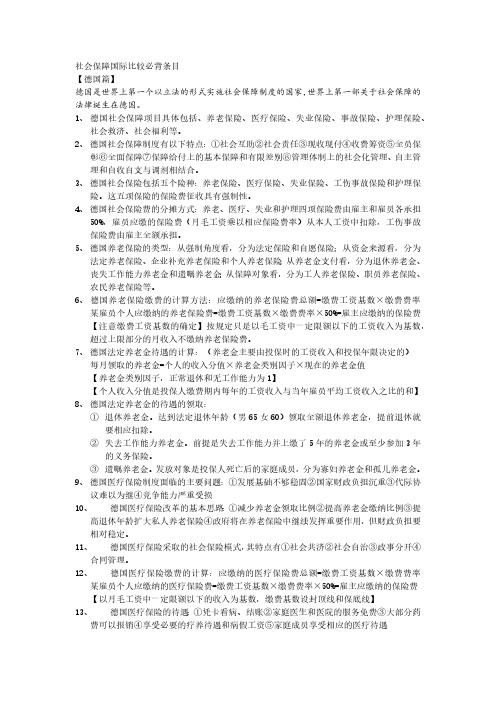 社会保障国际比较必备条目