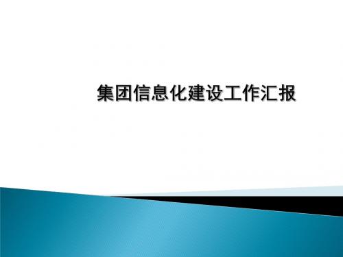 集团公司信息化建设汇报 PPT