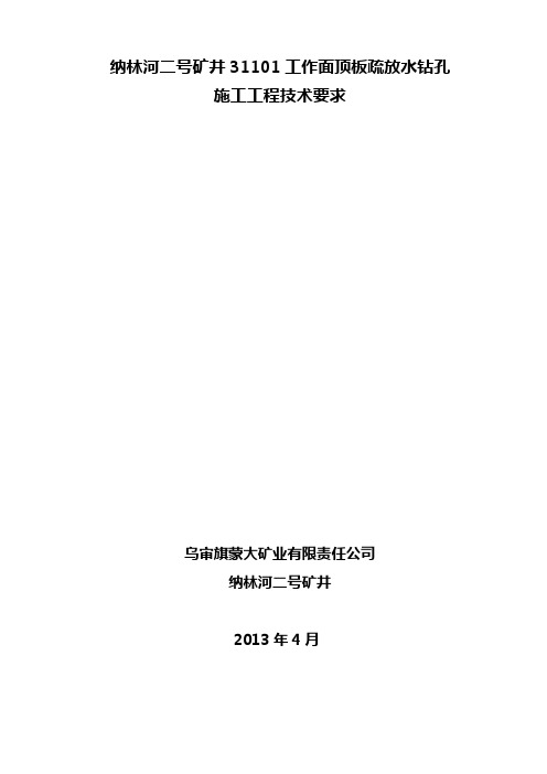 疏放水技术要求-分公司(参考资料)