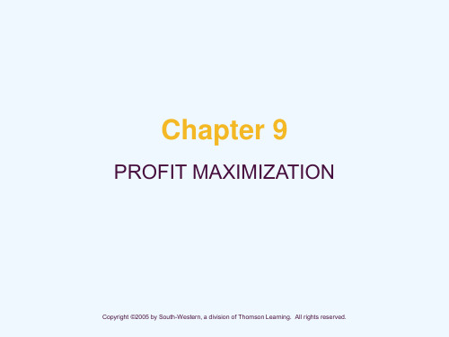 PROFITMAXIMIZATION(利润最大化)尼科尔森中级微观