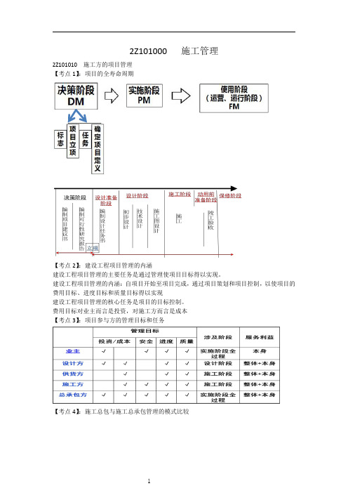 二建施工管理第一章