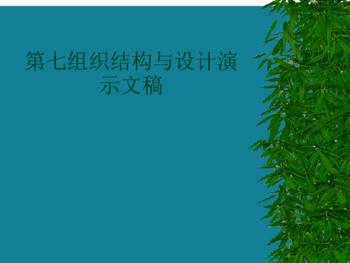 第七组织结构与设计演示文稿