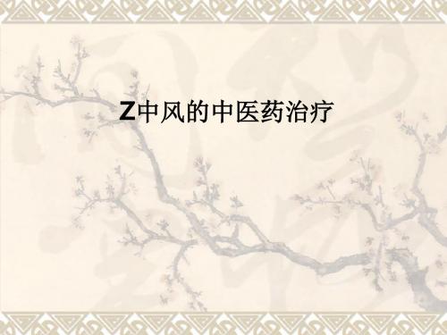 Z中风的中医药治疗PPT课件