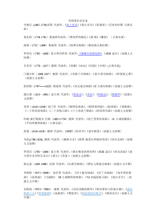 外国著名音乐家