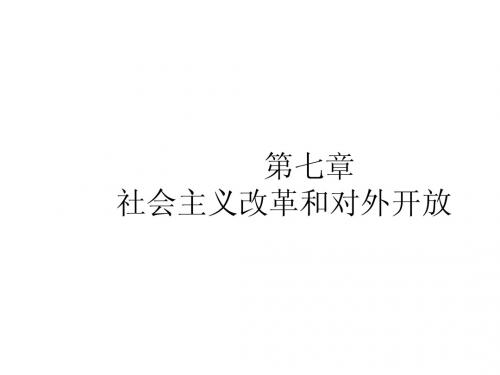 7.第七章社会主义改革和对外开放