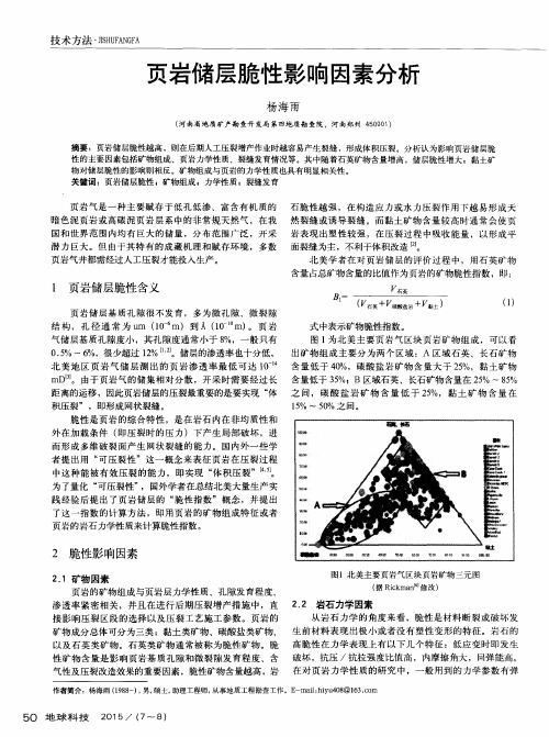 页岩储层脆性影响因素分析