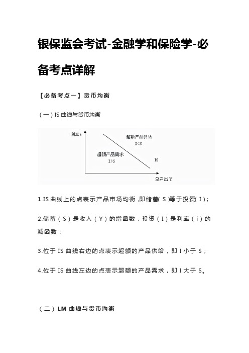 银保监会考试-金融学和保险学-必备考点详解
