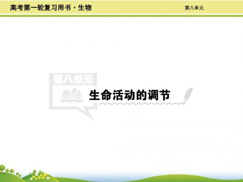 2019届高考生物大一轮复习精品课件：第8单元 生命活动的调节