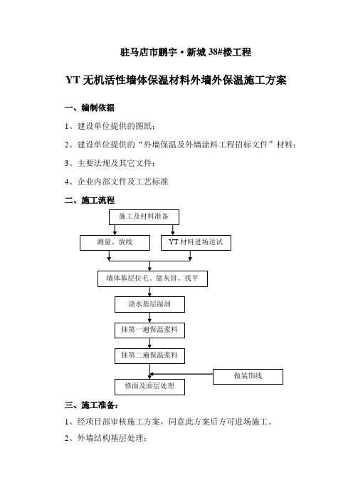 1YT无机活性墙体保温材料外墙外保温施工方案