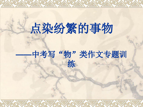 第二十九讲-点染纷繁的事物中考写“物”类作文专题训练