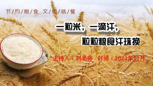 节约粮食文明就餐主题班会-PPT