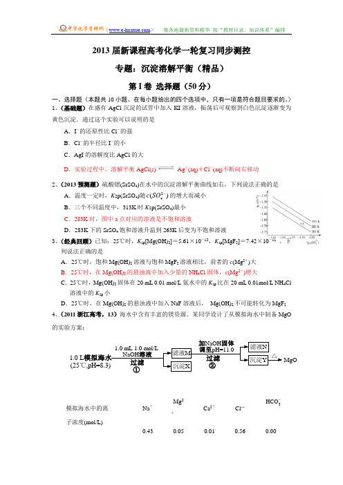 v专题：沉淀溶解平衡(精品)