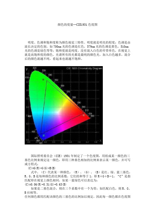 颜色的度量