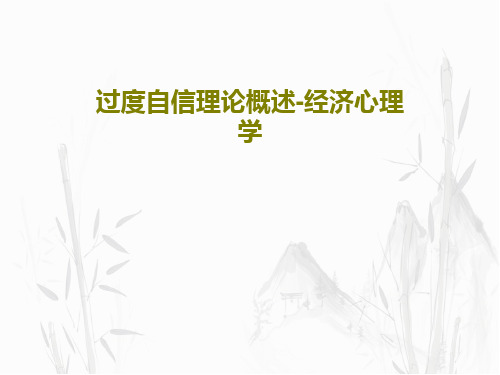过度自信理论概述-经济心理学共30页