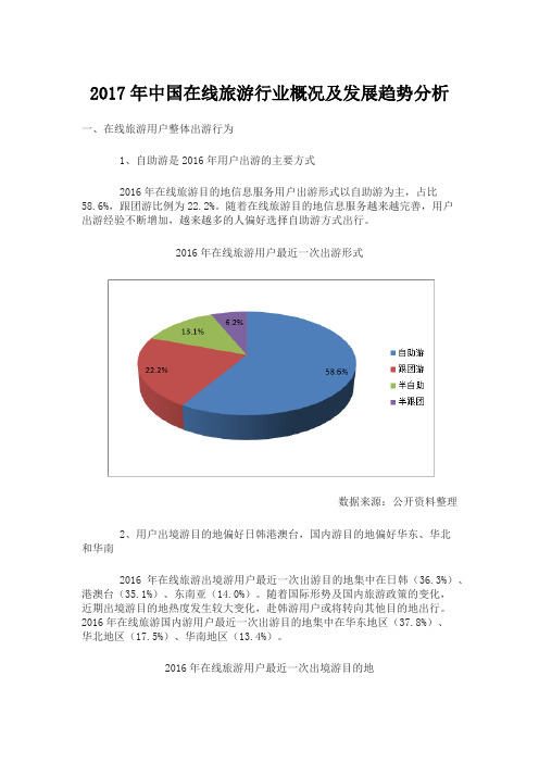 2017年中国在线旅游发展概况与趋势