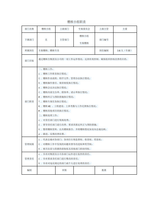 稽核流程和小组职责