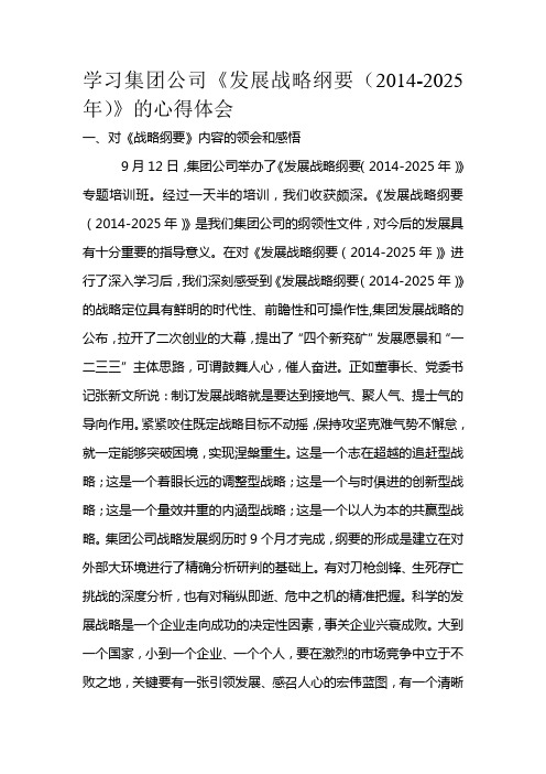 学习集团公司战略纲要心得体会-修改版