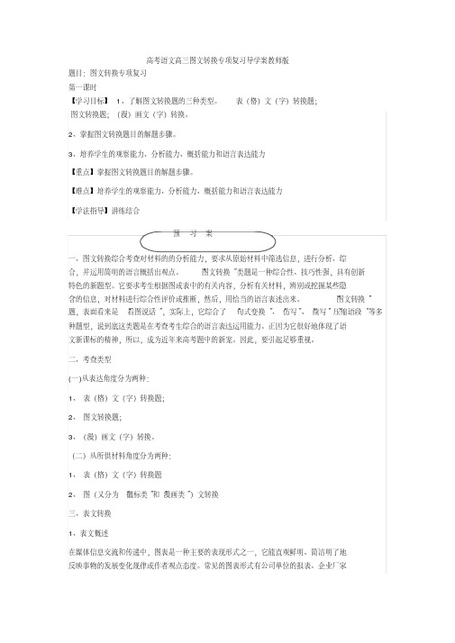 【高考备考】语文高三图文转换专项复习导学案教师版 (2)