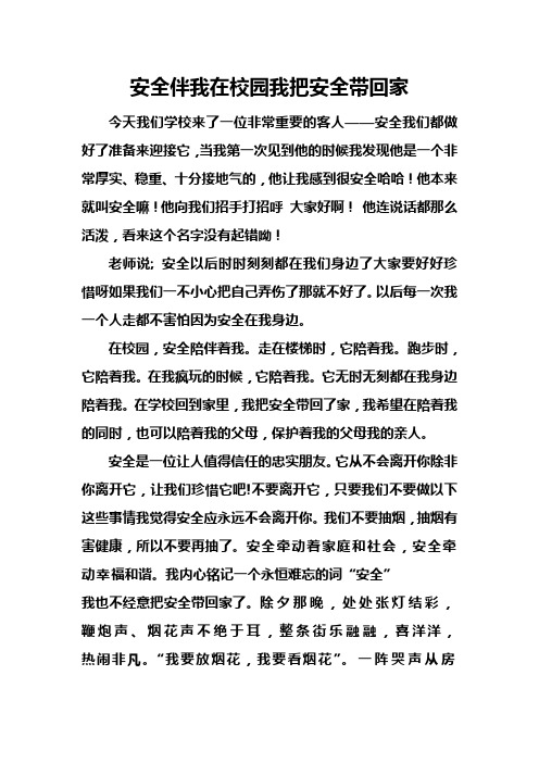 安全伴我在校园我把安全带回家
