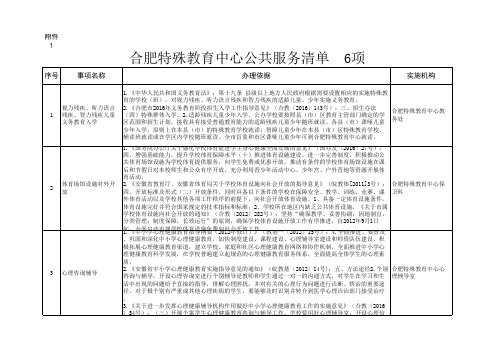 市属学校公共服务清单