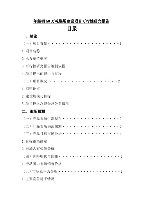 新建50万吨煤场可行性研究报告