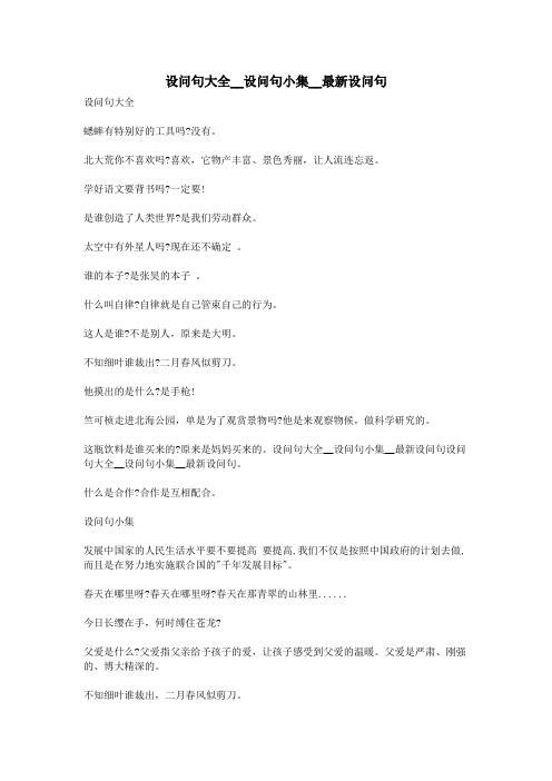 设问句大全__设问句小集__最新设问句