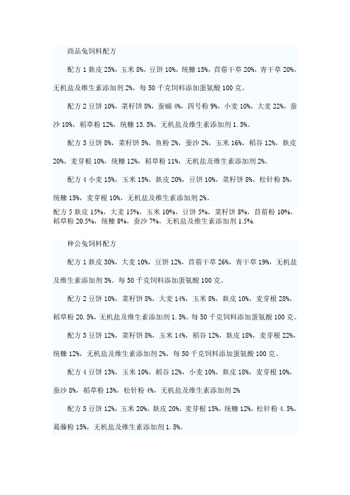 科学养兔饲料配方