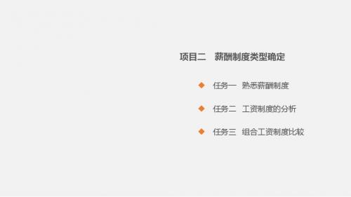 薪酬管理实务项目2