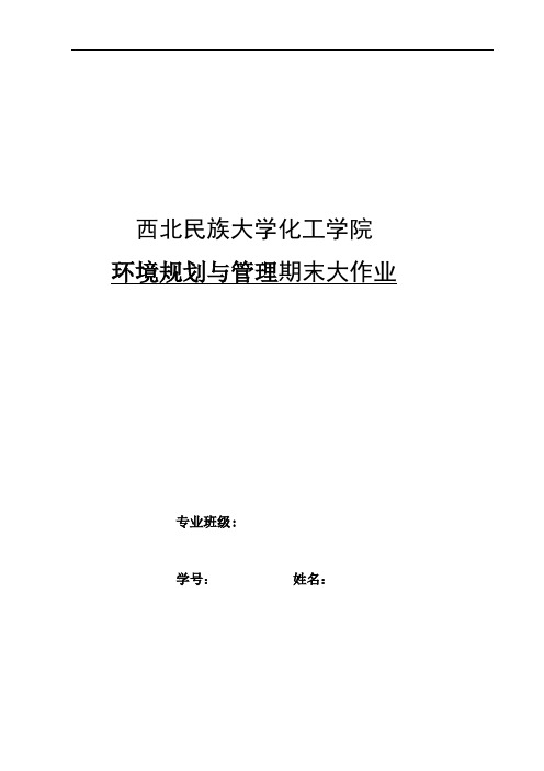 环境规划大作业
