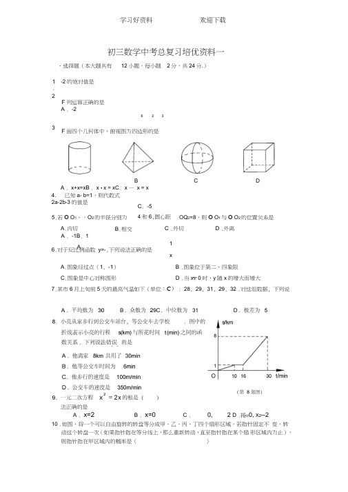 中考数学总复习培优专题精选经典题