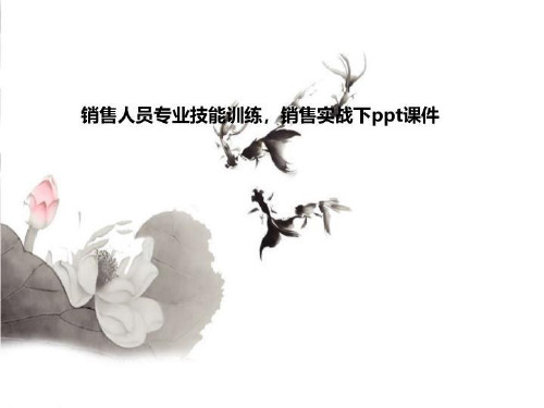 销售人员专业技能训练,销售实战下ppt课件